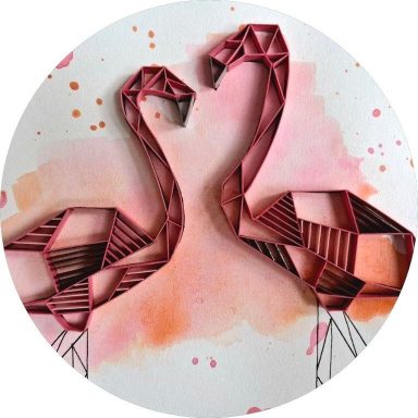 Geometrischer Stil geometrische Flamingos